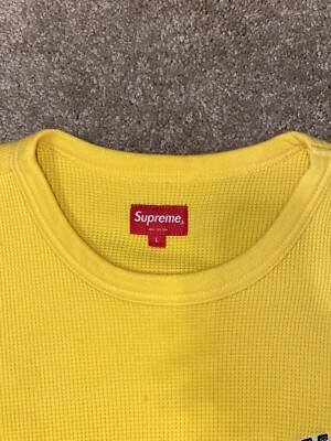 Supreme Arc Logo Long Sleeve L/S Thermal Yellow Large L SS17 Bogo