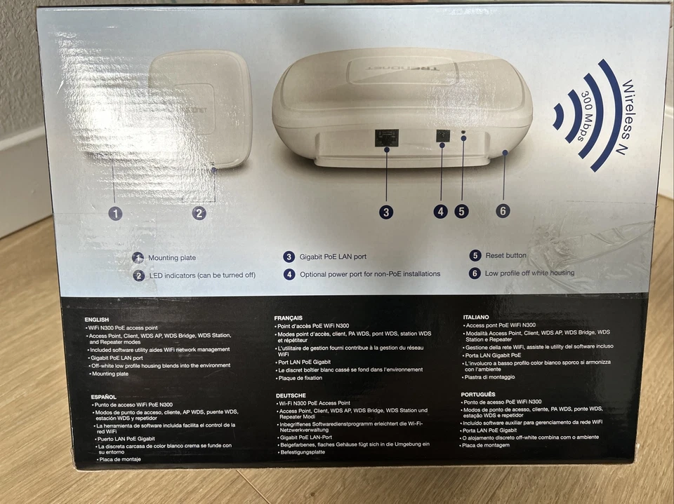 TRENDnet TEW-755AP N300 PoE Access Point with Software Controller v1.0R NEW - Image 3 of 4