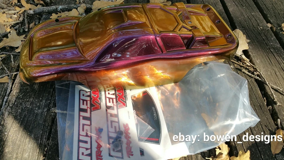 Custom Painted RC Body Rustler VXL Traxxas Color Change Metallic Gold Red Purple - Image 3 of 4