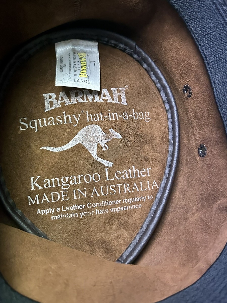 BARMAH 1018 Squashy Australia Kangaroo Leather Hat Size