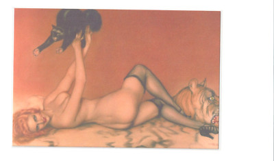 Pin-Up Art  Sexy Vintage Type Girl  MATTE Finish  APROX.  6'' by 4 '' POSTCARD