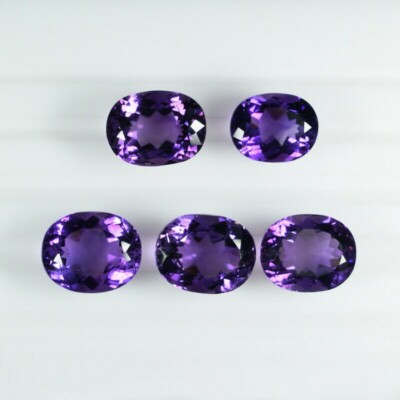 25.99 ct TOP LUSTROUS *  PURPLE VIOLET *  NATURAL AMETHYST  5pcs Oval  BCL LT