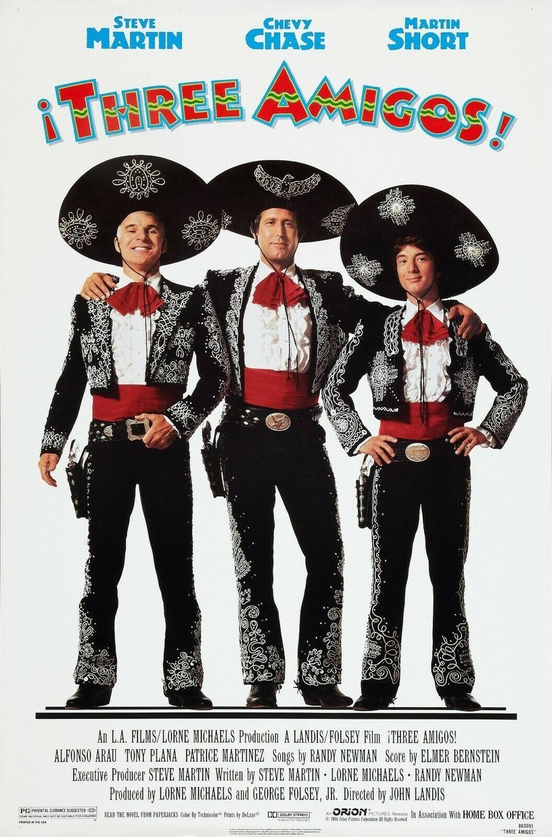 Kessler「Tres Amigos Art」額装ポスター 大判 65×85 1986 The Three Amigos Movie Poster 11X17 Steve Martin Chevy Chase