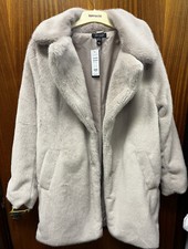 Tagged New New Look Size 14 Light Brown Fluffy Coat Size 14 Fasten Via Buttons