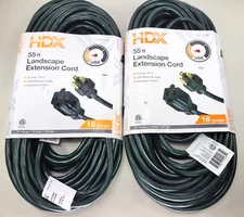 2 Pack 55 FT Outdoor Landscape Extension Cord 16 G 10 Amp Light Duty Christmas