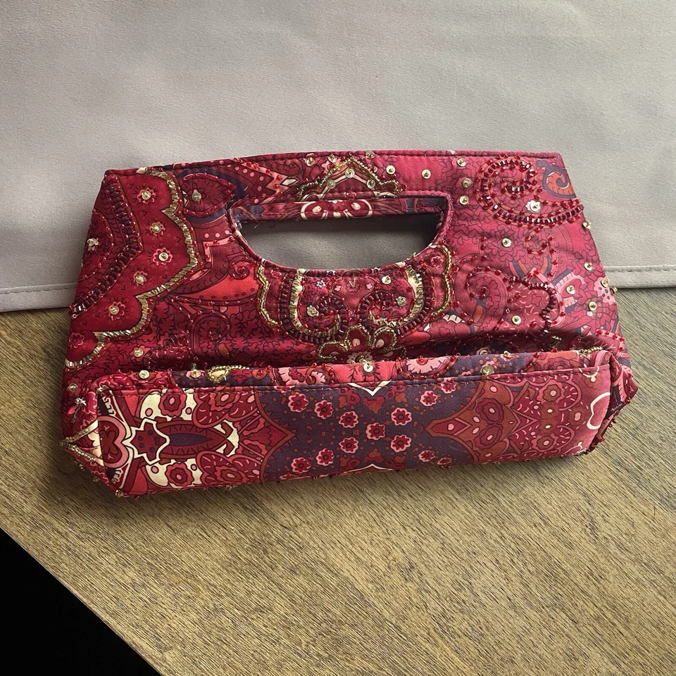 Vintage Rhinestone Clutch Womens Red The Limited Evening Bag Prom Dance Wedding - Image 3 of 4