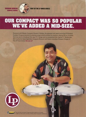 2006 Print Ad of LP Latin Percussion Giovanni Hidalgo Compact Congas