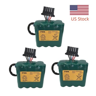 3X US FDK 8HR-4/3FAUPC Ni MH Rechargeable Battery 4500mAh 9.6V with Black Plug