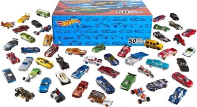Hot Wheels Set of 50 Toy Trucks & Cars in 1:64 Scale Slightly