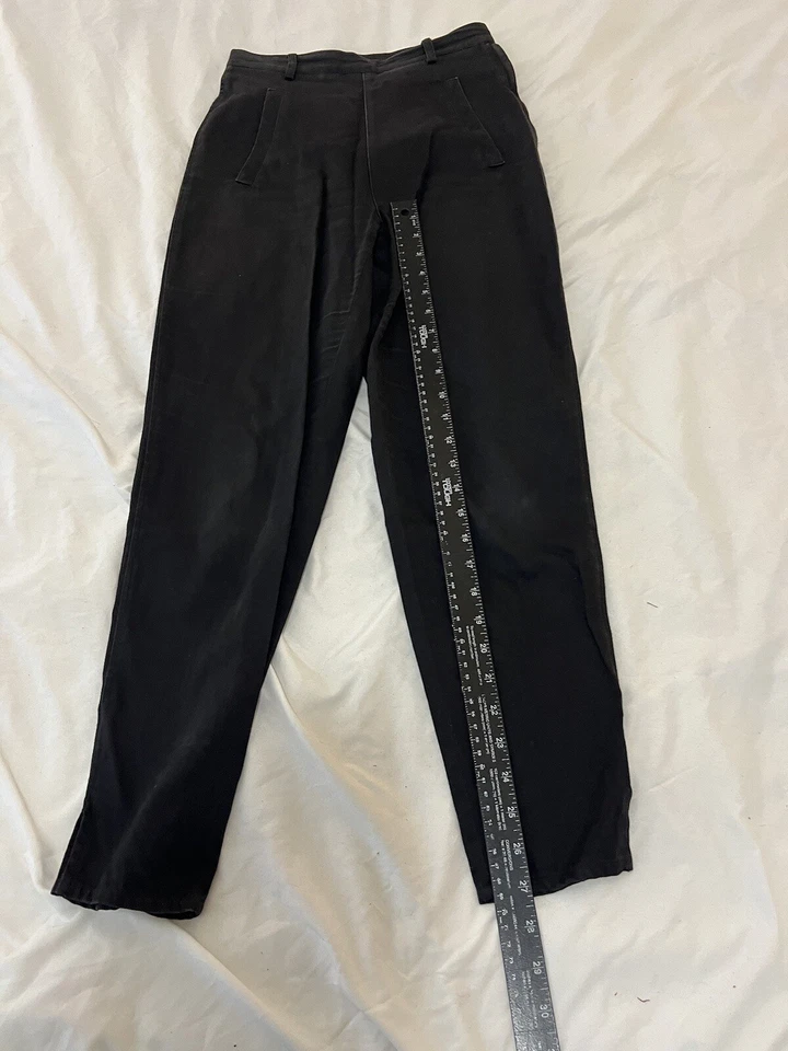 Винтажные брюки Mondi размер 4 США черные льняные укороченные 1980-е 353 - Изображение 2 из 4