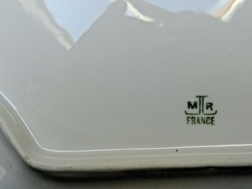 Platos de almuerzo de porcelana Marcial Redon & Co. Limoges Francia pintados a mano florales - Imagen 5 de 12