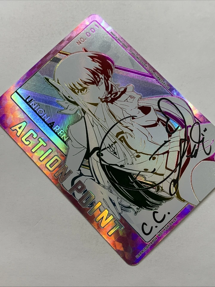 C.C. UNION ARENA Code Geass UAPR/CGH-AP04 FOIL Holo Japan Rainbow Action Signed - Image 4 of 4