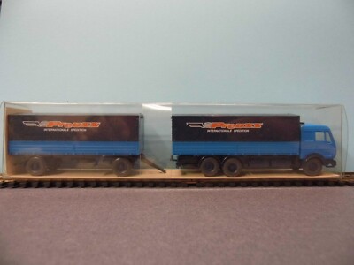 HO - Wiking #26-456 - Mercedes 2238 Cab w/Covered Trailer  Imported 1987