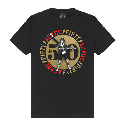 AC/DC 50 Years Angus Emblem Official Merchandise T-Shirt M/L/XL/2XL Neu