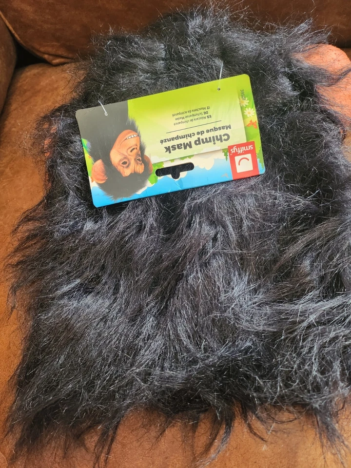 Adult Monkey Fancy Dress Latex Head Chimp Full Head Mask with Fur by Smiffys - Image 4 of 4