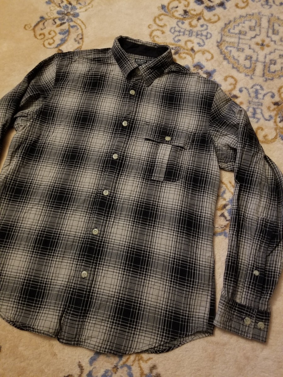 Chemise Filson Grande Laine Boutonnée Homme L - Plaid Vert, Made In Mexico