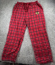 CHICAGO BLACKHAWKS Men's Large Pajamas Elastic Waist Cotton Comfort Red