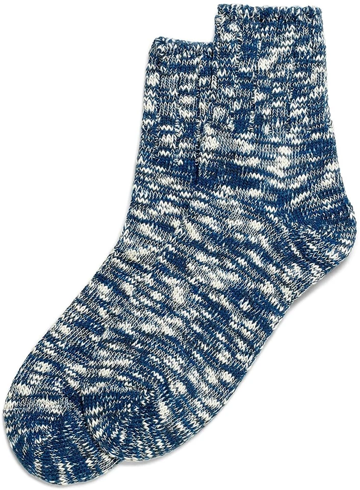 HUE 269869 Women Chunky Marled Shortie Boot Sock Blue Size 9-11 - Image 2 of 2