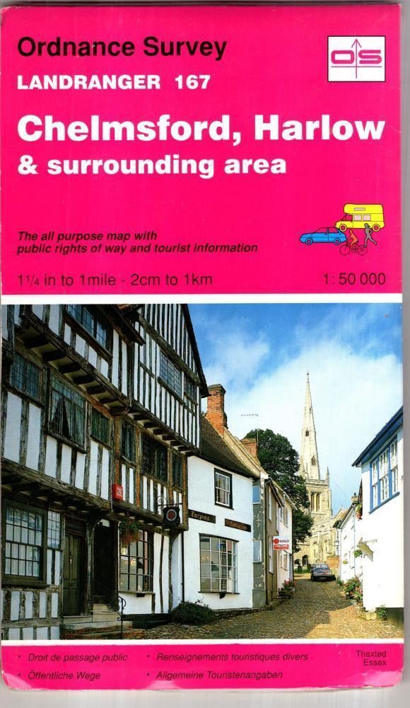 Chelmsford, Harlow and surrounding area. Landranger 167 : Ordnance Survey