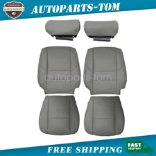 Both Side Bottom & Top Seat Cover Gray & Headrest Fits 2000-2004 Toyota Sequoia