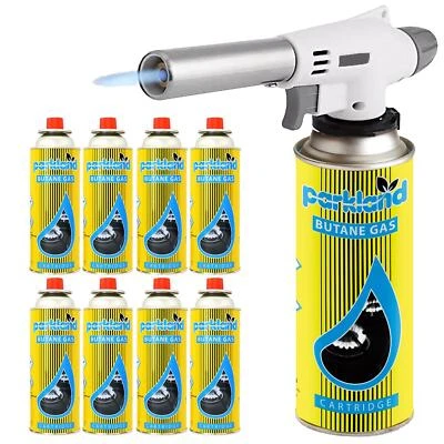 BOND HARDWARE Camping Gas Torch Welding Fire Maker Lighter Butane Burner Nozzle +8 Refills