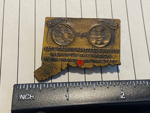 VINTAGE 1934 NATIONAL GRANGE MEDAL PIN 68 ANNUAL CONVENTION HARTFORD CONNECTICUT