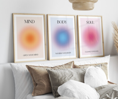Aura Farbverlauf Abstrakt Wandbilder Poster Schlafzimmer Wohnzimmer Rosa Bilder
