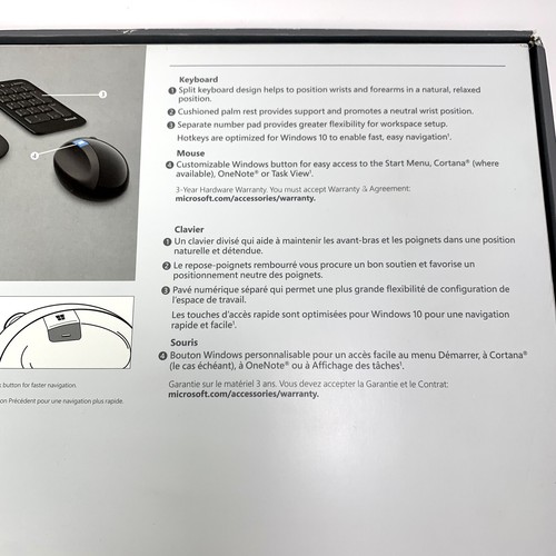 Microsoft L5V-00001 Sculpt Ergonomic Wireless Keyboard Mouse NumPad - Bild 23 von 23