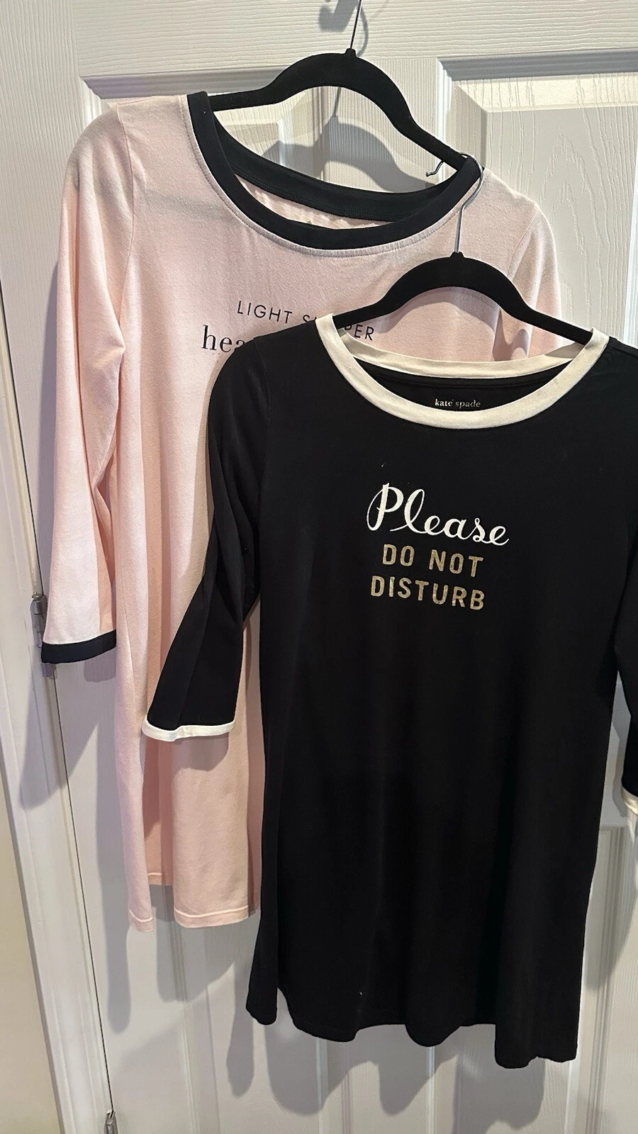 Camicia da notte Kate Spade nera per favore non disturbare rosa (2) taglia M