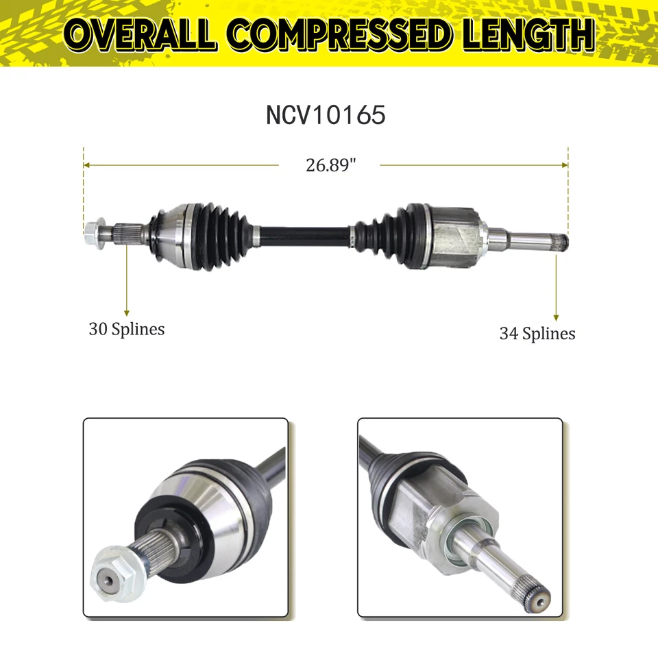 Front Left CV Axle Joint Shaft for Chevy Equinox GMC Terrain 2.0L 1998CC 2018-20 - Image 3 of 4