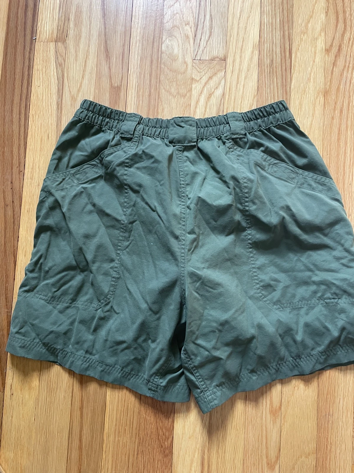 VTG 90s LL Bean Nylon Standup Hiking Shorts XL Green 36 6.5"