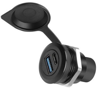 USB3.0 & USB C 3.1 Threaded Fixing Circular Connector USB3.0+USB Type C 3.1 F...