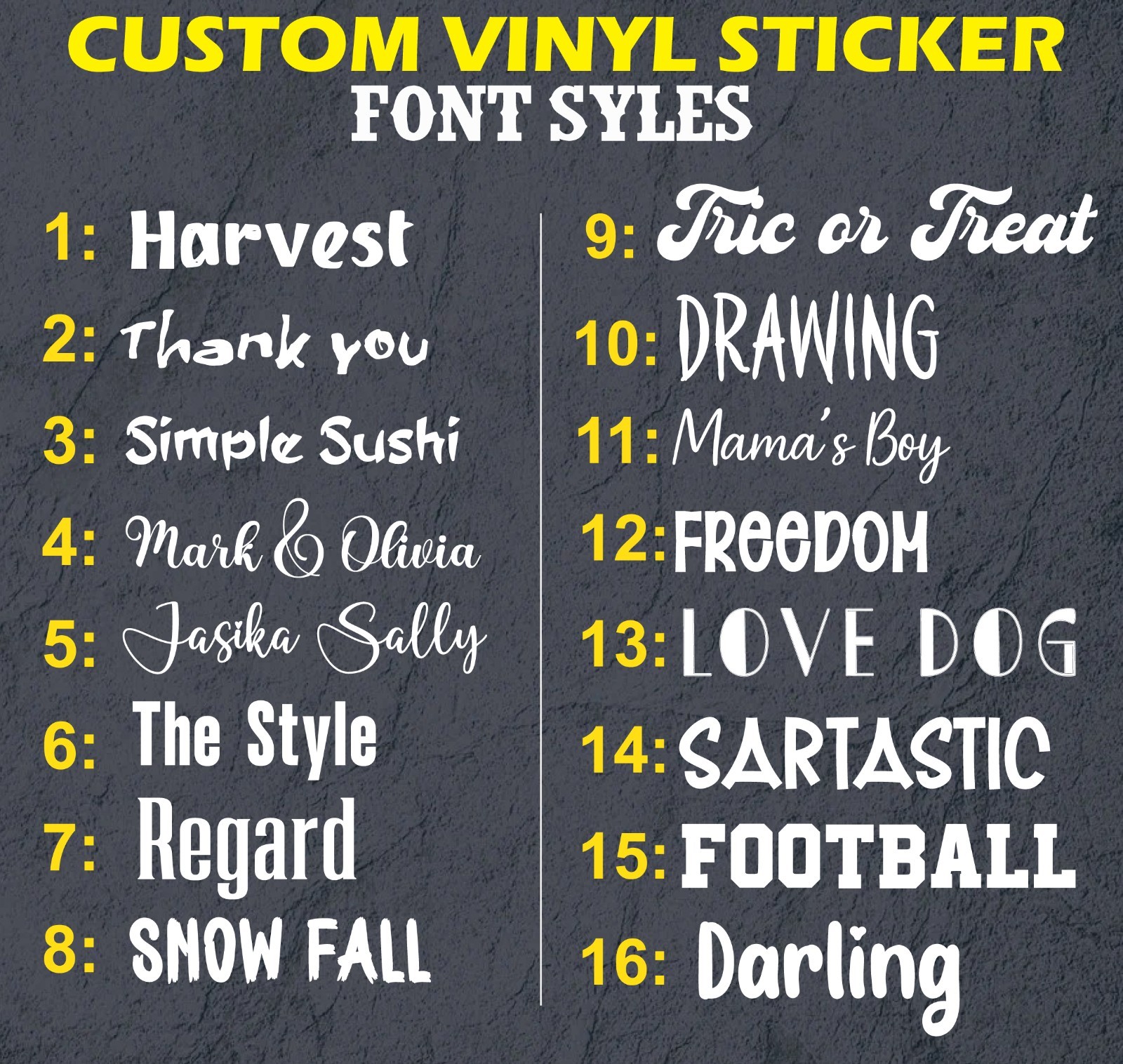 Personalised Name Vinyl Stickers Word Text Cut Fancy Font Decal Sentence  Custom 2
