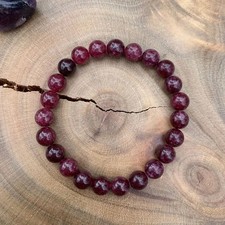 Natural Red Garnet Stretch Bracelet 5mm Gemstone Beads Healing Crystal Gifts