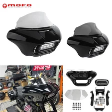 W/LED HeadLight Fairing Windshield Bracket Mount For Softail Low Rider S 114 117