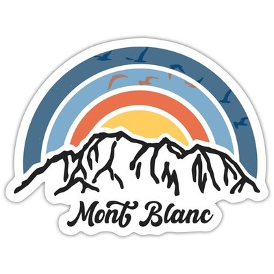 Tour du Mont Blanc Silhouette Geschenk Aufkleber Sticker, max. 10 x 10 cm