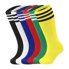6 Pairs Kids Soccer Socks Youth Boys Baseball Football Softball Girls Knee Hi...