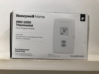 Honeywell Home TH1100DV1000 PRO 1000 Non-Programmable, Heat Only, Thermostat.