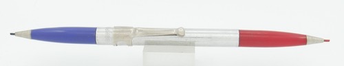 Scripto Double-Ended Aluminum & Red/Blue 1.1mm Mechanical Pencil - c. 1950's