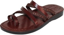 Holy Land Market Men/Women Biblical Jesus Leather/Embroidered Sandals/Slides