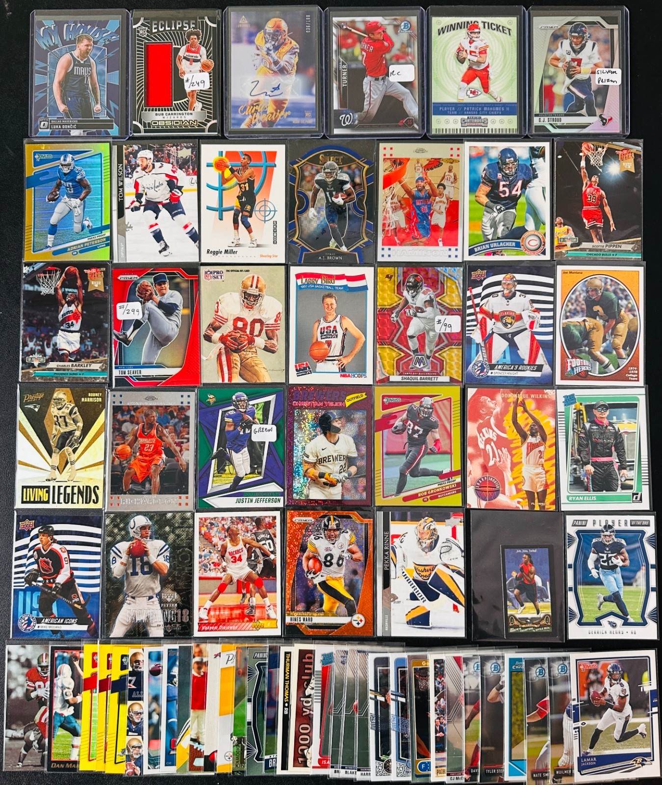 HUGE Sports CARD LOT! Jersey AUTO RC, SP, PRIZM Luka Doncic, Patrick Mahomes!