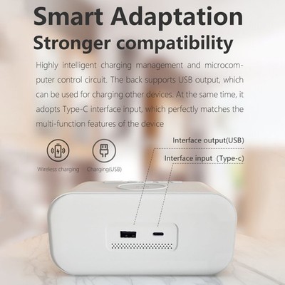 Night Light Alarm Clock 4 In 1 15W Wireless Charging Warm White Night Light SET