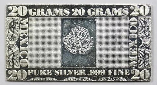 Flag of Mexico The Silver Mint 20 Grams Pure Silver .999 Fine Bar