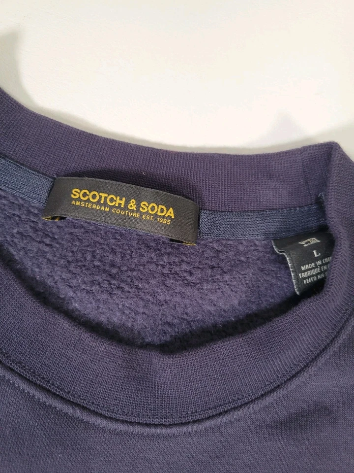 Sudadera Universitaria Scotch & Soda Peso Pesado Grande (L) Azul Marino Preppy Trad Foto 3 de 4