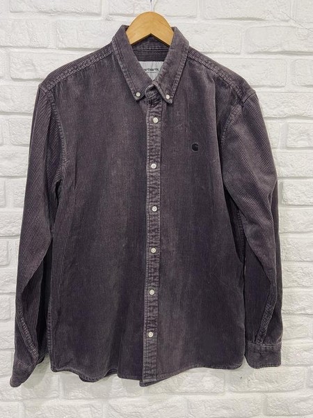 Men Carhartt Shirt Lilac Corduroy 40 /L / 48