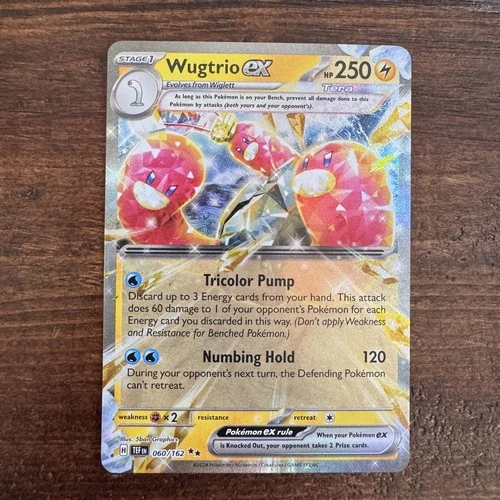 Near Mint Pokémon Wugtrio EX 060/162 Double Rare SV Temporal Forces Card