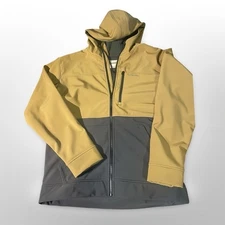 Simms Hooded Softshell Jacket Men's Tan Charcoal Full Zip L active gorpc ore