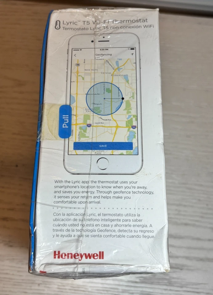 Honeywell Lyric T5 Wi-Fi термостат RCHT8610WF2006 новый запечатанный несовершенный пакет - Изображение 2 из 4