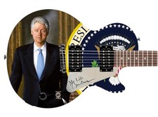 Bill Clinton Signed Custom President United States Les Paul Epiphone Guitar