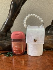 Bath  Body Works White Pearl Snap PURSE Pocketbac w/ Moana Disney Gel Holder